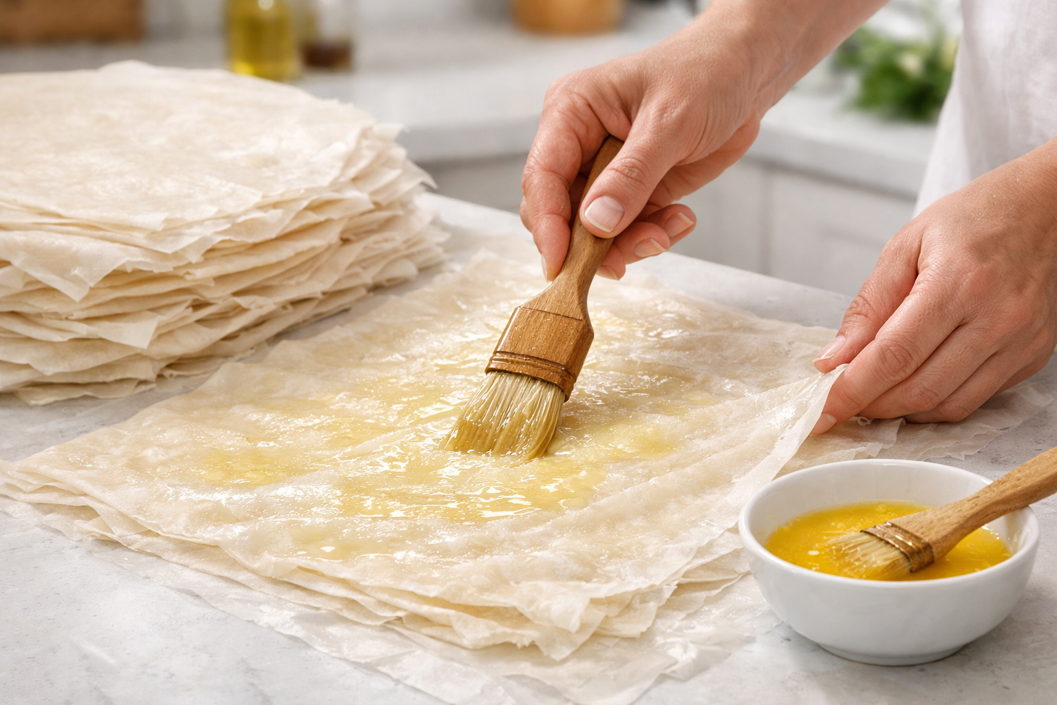 Börek katmanları yakın çekim